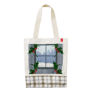 Invierno del acebo de la CAMISETA Bolsa Tote Zazzle HEART