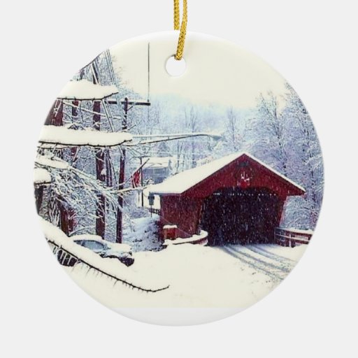 INVIERNO EN el ornamento del PUENTE CUBIERTO Ornato
