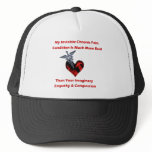Invisible Chronic Pain Red Heart of Flames Trucker Hat