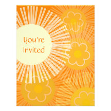 Invitación anaranjada retra