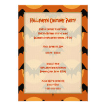 Invitación anaranjada y negra de Halloween de los 