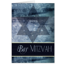 Invitación azul de Mitzvah de la barra Felicitación