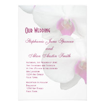 Invitación blanca del boda de la orquídea