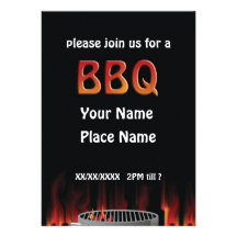 Invitación caliente llameante del Bbq