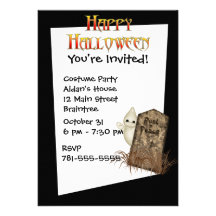 Invitación de encargo de Halloween de la piedra se