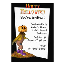 Invitación de encargo de Halloween del espantapája