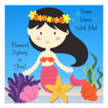 Invitación de encargo del cumpleaños de la sirena 