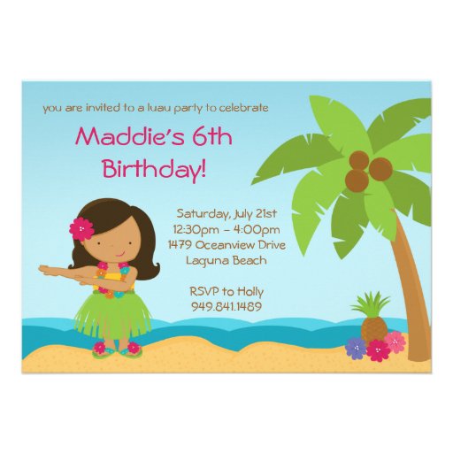 Invitación de la fiesta de cumpleaños de Luau