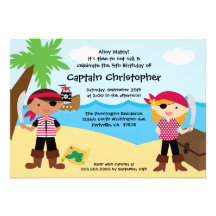 Invitación de la fiesta de cumpleaños del pirata d