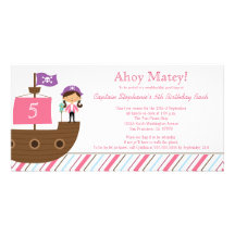 Invitación de la fiesta de cumpleaños del pirata d tarjetas fotograficas 