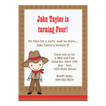 Invitación de la fiesta de cumpleaños del vaquero