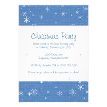 Invitación de la fiesta de Navidad de los copos de