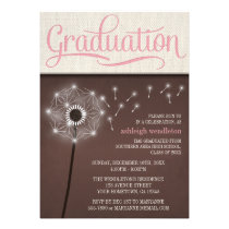 Invitación de lino rústica de la graduación del di invitaciones