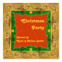 Invitación de oro de la fiesta de Navidad del marc