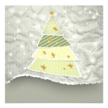 Invitación de papel del árbol de navidad