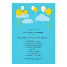 Invitación del aniversario de boda de los globos