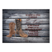 invitación del boda del país de las botas de vaque