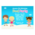 Invitación del cumpleaños de la fiesta en la pisci