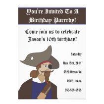 Invitación del cumpleaños del ejemplo del pirata invitaciones
