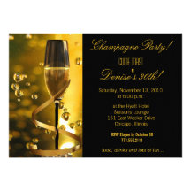 Invitación del cumpleaños del fiesta de Champán