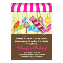 Invitación del cumpleaños del Shoppe del caramelo