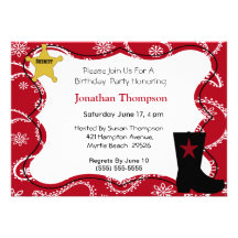 Invitación del cumpleaños del vaquero