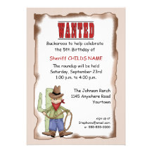 Invitación del cumpleaños del vaquero