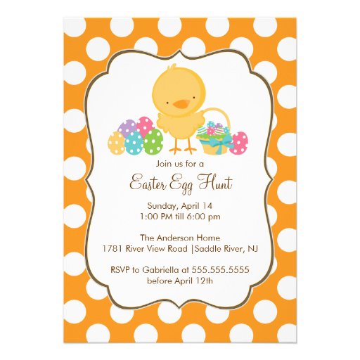 Invitación del fiesta de Pascua de la caza del hue