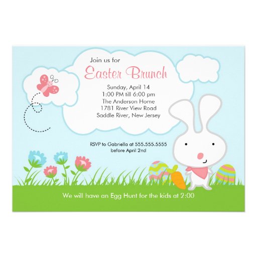 Invitación del fiesta del brunch de Pascua de la c