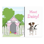 Invitación del perro - chica tarjeta postal