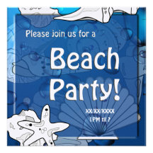 Invitación del Seashell del fiesta de la comida ca