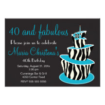 Invitación fabulosa de la fiesta de cumpleaños de 