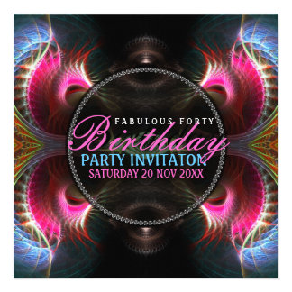 Invitación fabulosa del fiesta de 40 acontecimient