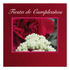 Invitación - Fiesta de Cumpleaños - Rosa roja Custom Invitations