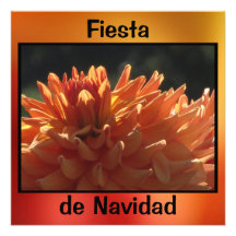 Invitación - Fiesta de Navidad - La Dalia Naranja Personalized Invitation