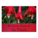 Invitación - Fiesta de San Valentín - Flores Rojas Invitation