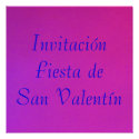 Invitación - Fiesta de San Valentín - Púrpura-rosa Announcement