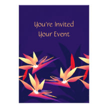 Invitación floral tropical de la ave del paraíso