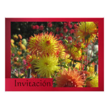 Invitación - Las Dalias - Amarilla y Roja Personalized Invites