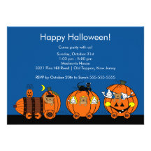 Invitación linda del fiesta del tren de Halloween 