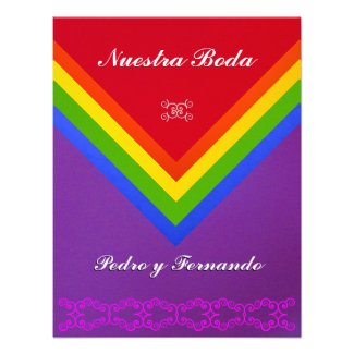 Invitación - Nuestra Boda - Bandera del arcoiris Custom Announcement