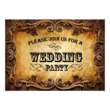 Invitación occidental del boda del vaquero sofisti