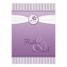 Invitación púrpura del boda de la raya de la lavan