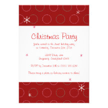 Invitación rojo oscuro de la fiesta de Navidad de 