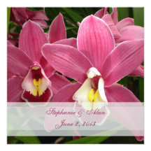 Invitación rosada del boda de la orquídea