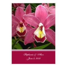 Invitación rosada del boda de la orquídea