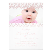 Invitación rosada dulce del nacimiento de la foto 