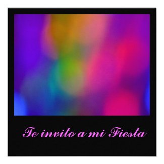 Invitaci󮠭 Te invito a mi Fiesta - Multicolor Custom Announcements