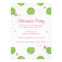 Invitación verde de la fiesta de Navidad del lunar