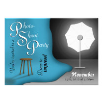 Invitaciones azules del fiesta de Photoshoot invitaciones